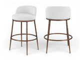 Ferro Performance Fabric Upholstered Bar Stool — 77085-C - White - 77085White-C Double Chair