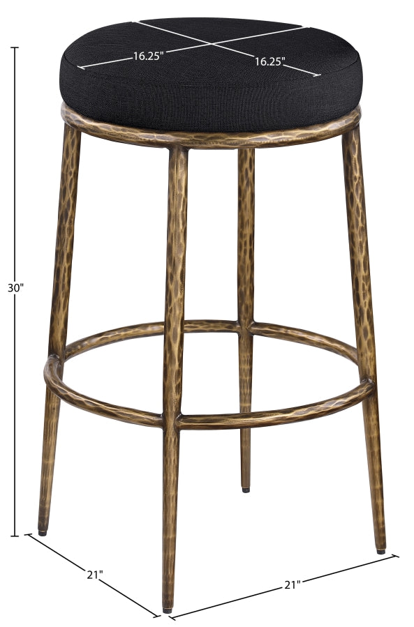 Ferro Performance Fabric Upholstered Bar Stool — 77081-C - Black - 77081Black-C Dim