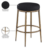 Ferro Performance Fabric Upholstered Bar Stool — 77081-C - Black - 77081Black-C Infographic