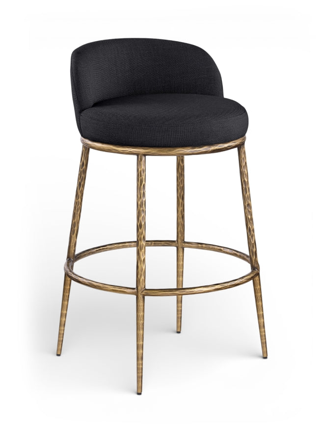 Ferro Performance Fabric Upholstered Bar Stool — 77084-C - Black - 77084Black-C