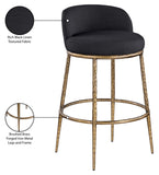 Ferro Performance Fabric Upholstered Bar Stool — 77084-C - Black - 77084Black-C Infographic