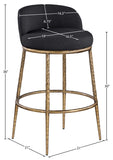 Ferro Performance Fabric Upholstered Bar Stool — 77084-C - Black - 77084Black-C Dim