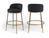 Ferro Performance Fabric Upholstered Bar Stool — 77084-C - Black - 77084Black-C Double Chair