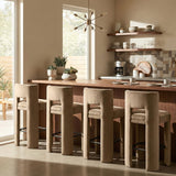 Zuno Velvet Performance Fabric Upholstered Bar Stool — 973-C - Beige - 973Beige-C alternate view 1