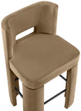 Zuno Velvet Performance Fabric Upholstered Bar Stool — 973-C - Beige - 973Beige-C alternate view 6