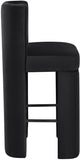 Zuno Velvet Performance Fabric Upholstered Bar Stool — 973-C - Black - 973Black-C alternate view 3