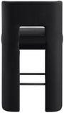 Zuno Velvet Performance Fabric Upholstered Bar Stool — 973-C - Black - 973Black-C alternate view 4