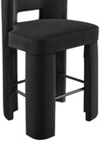 Zuno Velvet Performance Fabric Upholstered Bar Stool — 973-C - Black - 973Black-C alternate view 5
