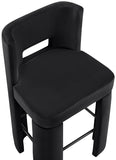 Zuno Velvet Performance Fabric Upholstered Bar Stool — 973-C - Black - 973Black-C alternate view 6