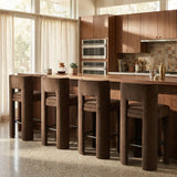 Zuno Velvet Performance Fabric Upholstered Bar Stool — 973-C - Brown - 973Brown-C alternate view 1