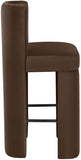 Zuno Velvet Performance Fabric Upholstered Bar Stool — 973-C - Brown - 973Brown-C alternate view 3