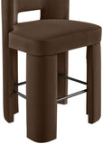 Zuno Velvet Performance Fabric Upholstered Bar Stool — 973-C - Brown - 973Brown-C alternate view 5