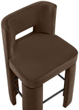 Zuno Velvet Performance Fabric Upholstered Bar Stool — 973-C - Brown - 973Brown-C alternate view 6