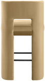 Zuno Velvet Performance Fabric Upholstered Bar Stool — 973-C - Camel - 973Camel-C alternate view 4