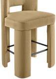 Zuno Velvet Performance Fabric Upholstered Bar Stool — 973-C - Camel - 973Camel-C alternate view 5