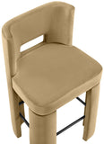 Zuno Velvet Performance Fabric Upholstered Bar Stool — 973-C - Camel - 973Camel-C alternate view 6