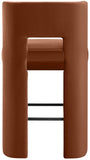Zuno Velvet Performance Fabric Upholstered Bar Stool — 973-C - Cognac - 973Cognac-C alternate view 4