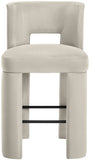 Zuno Velvet Performance Fabric Upholstered Bar Stool — 973-C - Cream - 973Cream-C alternate view 2