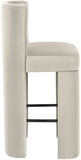 Zuno Velvet Performance Fabric Upholstered Bar Stool — 973-C - Cream - 973Cream-C alternate view 3