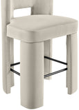 Zuno Velvet Performance Fabric Upholstered Bar Stool — 973-C - Cream - 973Cream-C alternate view 5