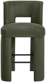 Zuno Velvet Performance Fabric Upholstered Bar Stool — 973-C - Green - 973Green-C alternate view 2
