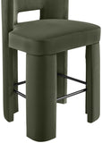 Zuno Velvet Performance Fabric Upholstered Bar Stool — 973-C - Green - 973Green-C alternate view 5