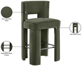 Zuno Velvet Performance Fabric Upholstered Bar Stool — 973-C - Green - 973Green-C Infographic