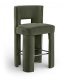 Zuno Velvet Performance Fabric Upholstered Bar Stool — 973-C - Green - 973Green-C