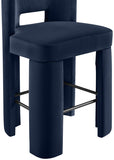 Zuno Velvet Performance Fabric Upholstered Bar Stool — 973-C - Blue - 973Navy-C alternate view 5