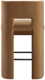 Zuno Velvet Performance Fabric Upholstered Bar Stool — 973-C - Saddle - 973Saddle-C alternate view 4