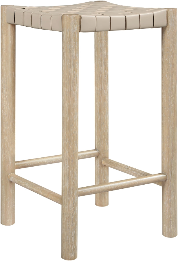 Entwine Vegan Leather Upholstered Counter Stool — 77027-C - Beige - 77027Beige-C alternate view 3
