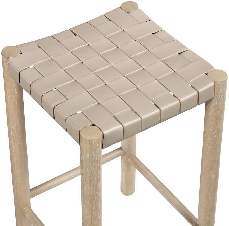 Entwine Vegan Leather Upholstered Counter Stool — 77027-C - Beige - 77027Beige-C alternate view 5