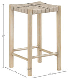 Entwine Vegan Leather Upholstered Counter Stool — 77027-C - Beige - 77027Beige-C Dim