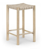 Entwine Vegan Leather Upholstered Counter Stool — 77027-C - Beige - 77027Beige-C