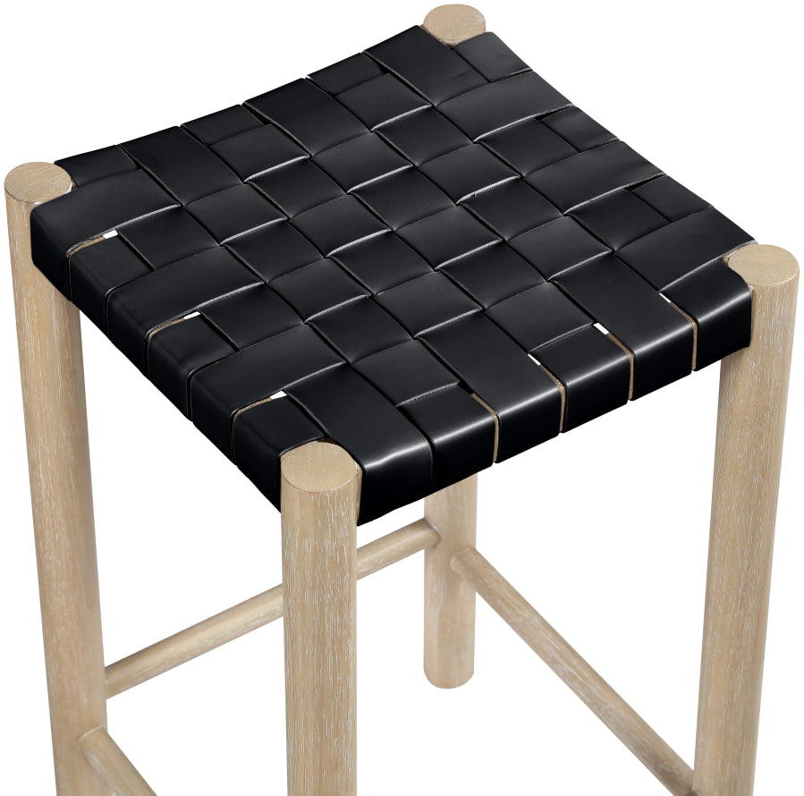 Entwine Vegan Leather Upholstered Counter Stool — 77027-C - Black - 77027Black-C alternate view 5
