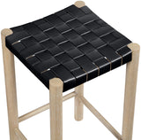Entwine Vegan Leather Upholstered Counter Stool — 77027-C - Black - 77027Black-C alternate view 5
