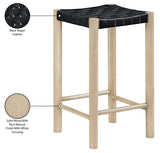 Entwine Vegan Leather Upholstered Counter Stool — 77027-C - Black - 77027Black-C Infographic