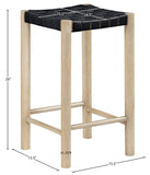 Entwine Vegan Leather Upholstered Counter Stool — 77027-C - Black - 77027Black-C Dim