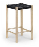 Entwine Vegan Leather Upholstered Counter Stool — 77027-C - Black - 77027Black-C