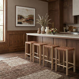 Entwine Vegan Leather Upholstered Counter Stool — 77027-C - Brown - 77027Brown-C alternate view 1