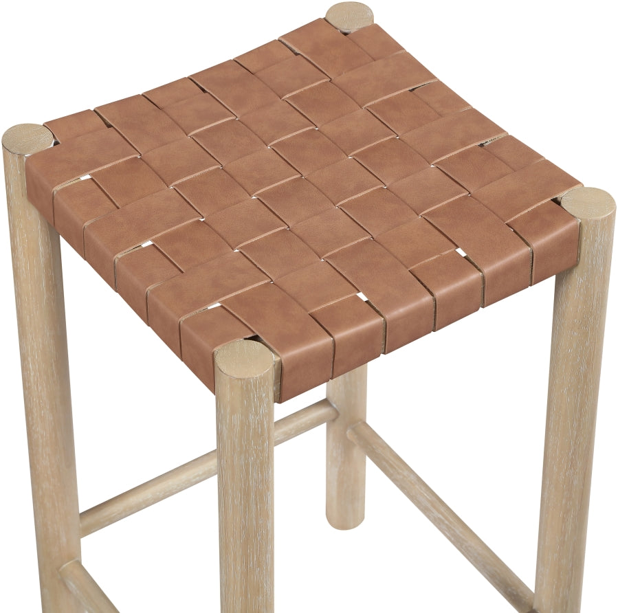 Entwine Vegan Leather Upholstered Counter Stool — 77027-C - Brown - 77027Brown-C alternate view 5