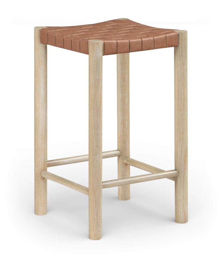 Entwine Vegan Leather Upholstered Counter Stool — 77027-C - Brown - 77027Brown-C