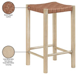 Entwine Vegan Leather Upholstered Counter Stool — 77027-C - Brown - 77027Brown-C Infographic