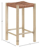 Entwine Vegan Leather Upholstered Counter Stool — 77027-C - Brown - 77027Brown-C Dim