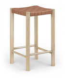 Entwine Vegan Leather Upholstered Counter Stool — 77027-C - Brown - 77027Brown-C