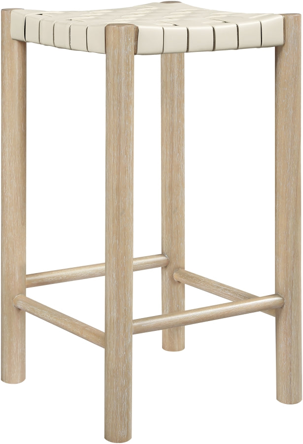 Entwine Vegan Leather Upholstered Counter Stool — 77027-C - Cream - 77027Cream-C alternate view 3