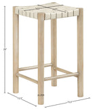 Entwine Vegan Leather Upholstered Counter Stool — 77027-C - Cream - 77027Cream-C Dim
