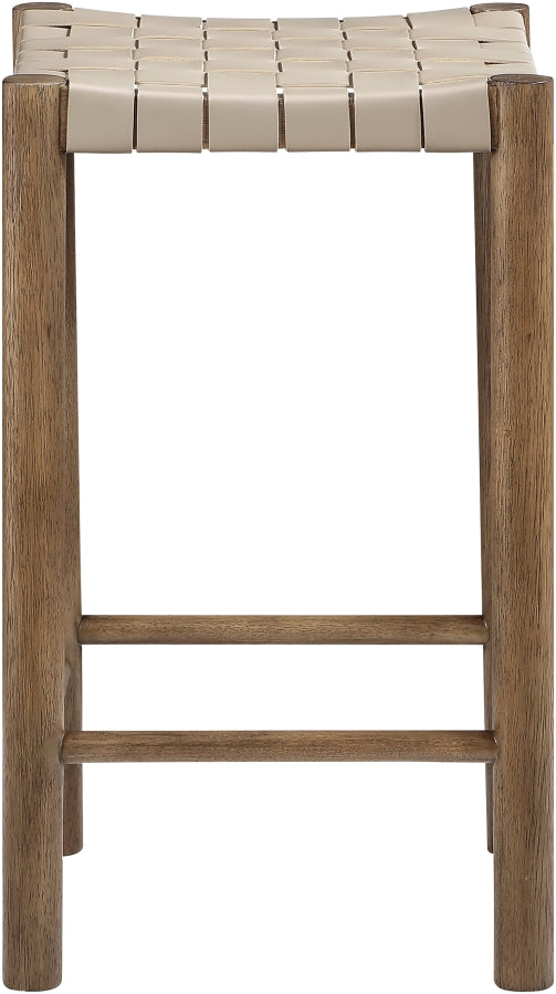 Entwine Vegan Leather Upholstered Counter Stool — 77028-C - Beige - 77028Beige-C alternate view 2