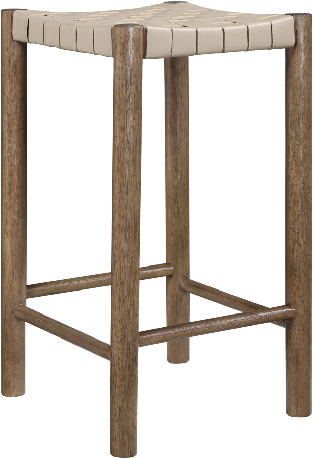 Entwine Vegan Leather Upholstered Counter Stool — 77028-C - Beige - 77028Beige-C alternate view 3