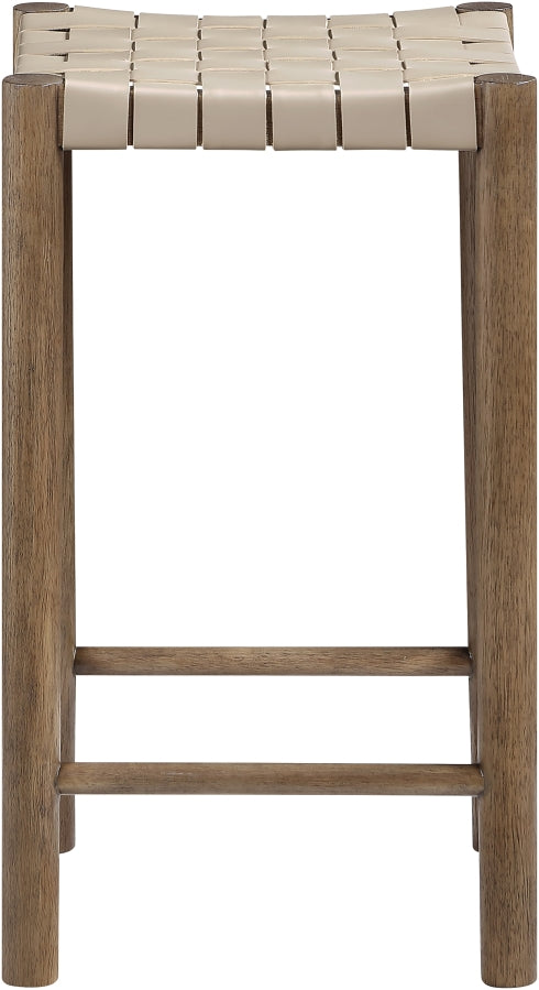 Entwine Vegan Leather Upholstered Counter Stool — 77028-C - Beige - 77028Beige-C alternate view 4